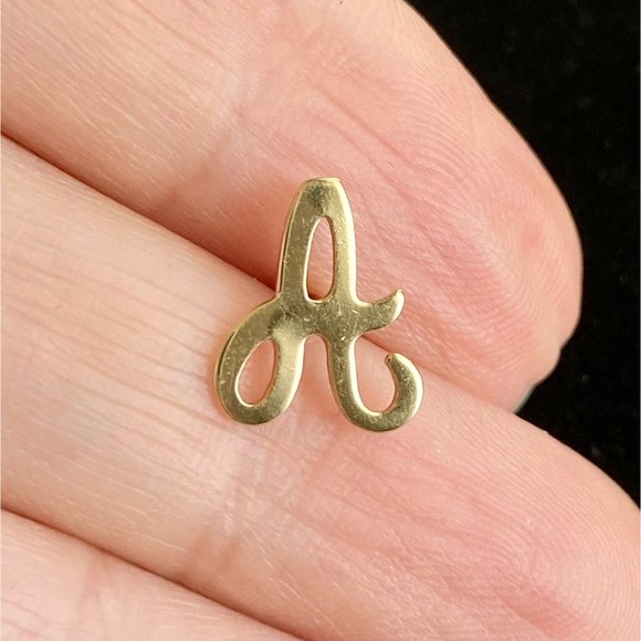 Capital A Letter Pin Initial Monogram Gold Tone Pinback For Lapel Hat Lanyard - Picture 2 of 4